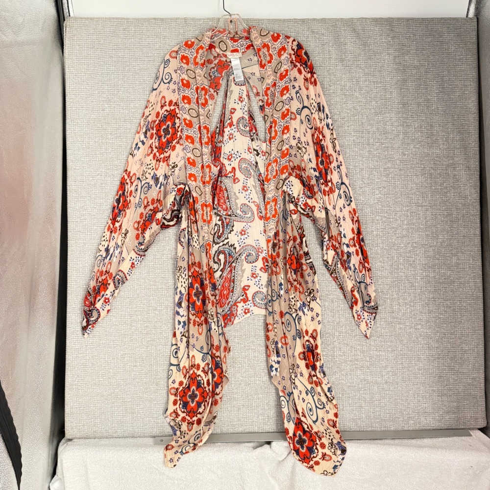 Free People Little Wing Butterfly Kimono Women OS Boho Paisley Floral